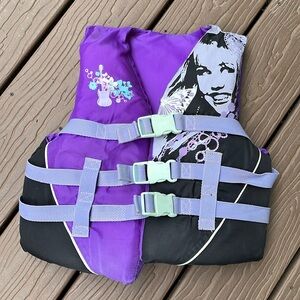 Purple and Black Kids Swim Vest